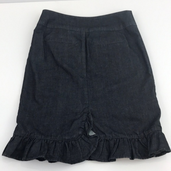 ANTHROPOLOGIE LEIFSDOTTIR Denim Ruffled Skirt sz 2 - Picture 6 of 7